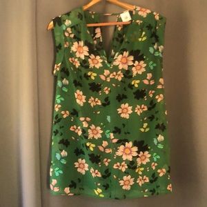 Cabi green & pink floral top